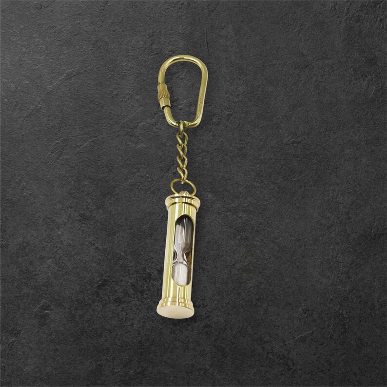 Brass Sand Timer Keyring view 5