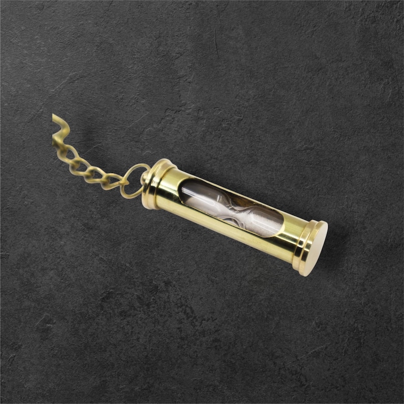Brass Sand Timer Keyring view 6