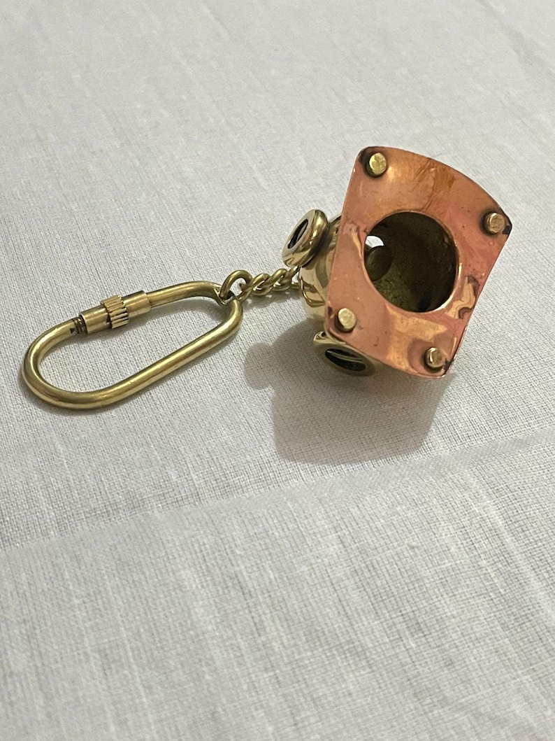 Brass Diving Helmet Keychain view 3