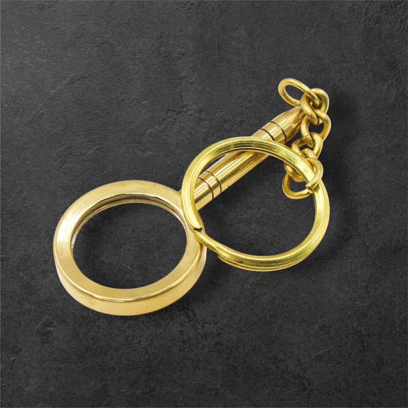 Brass Pocket Magnifier Keyring view 6