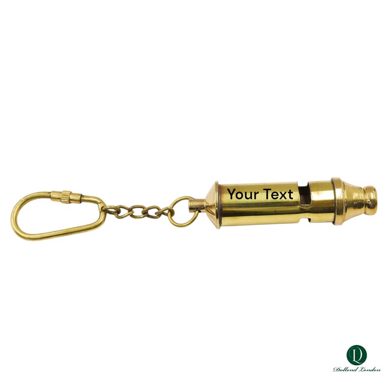 Brass Metropolitan Police Whistle Keychain view 3