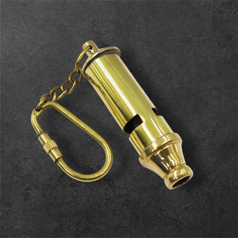 Brass Metropolitan Police Whistle Keychain view 10