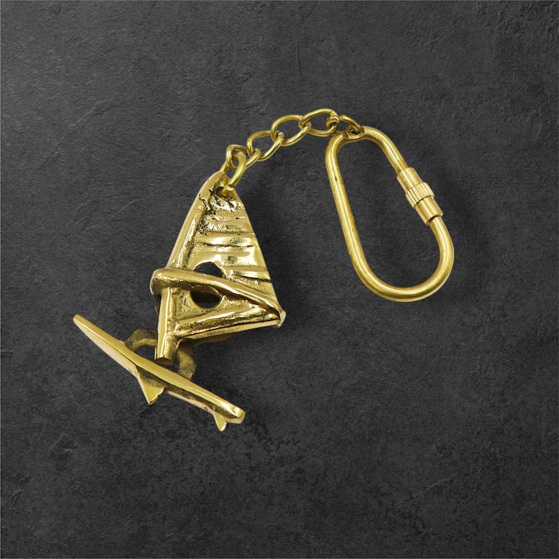 Brass Windsurfing Board Keyring view 2