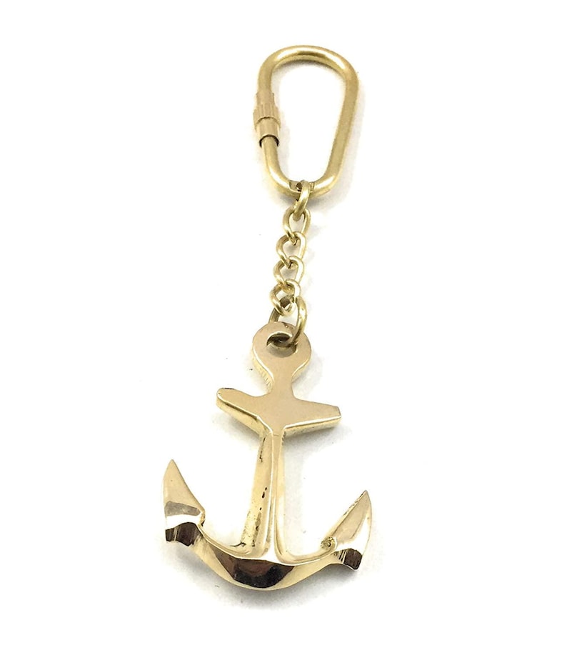 Brass Anchor Keyring view 3
