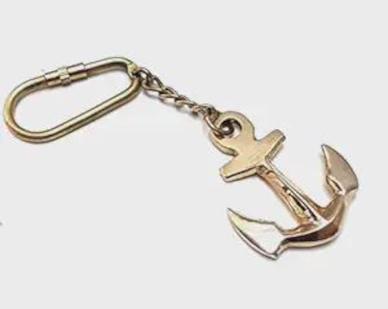 Brass Anchor Keyring view 6