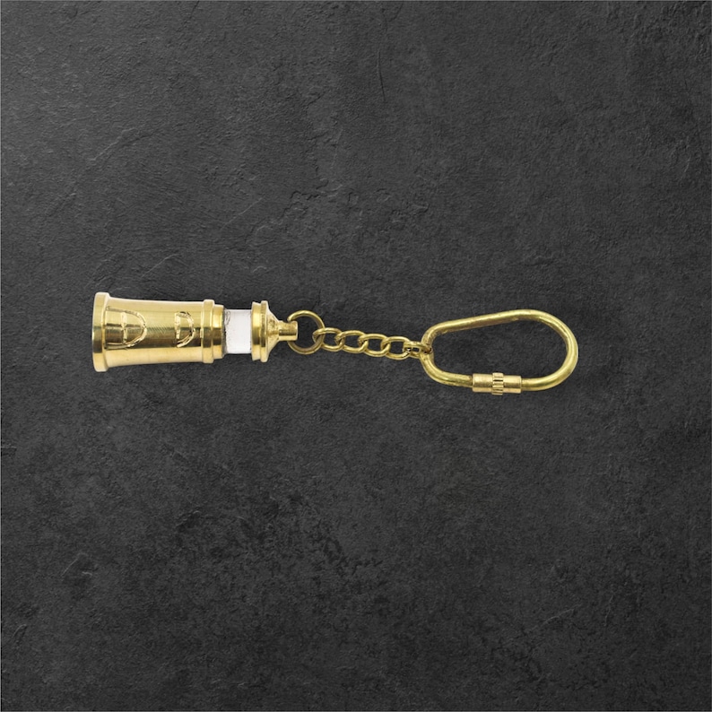 Brass Lighthouse Keyring view 4