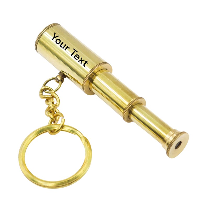 Vintage Brass Telescope and Anchor Keychain view 4