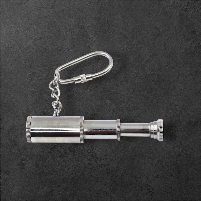 Vintage Brass Telescope and Anchor Keychain view 7