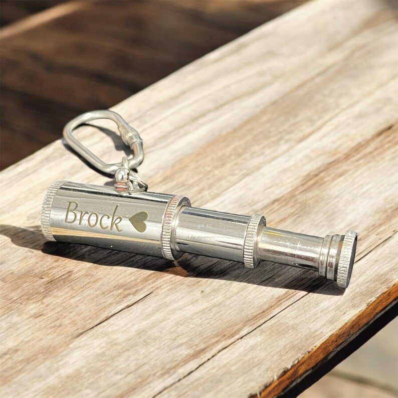Vintage Brass Telescope and Anchor Keychain view 8