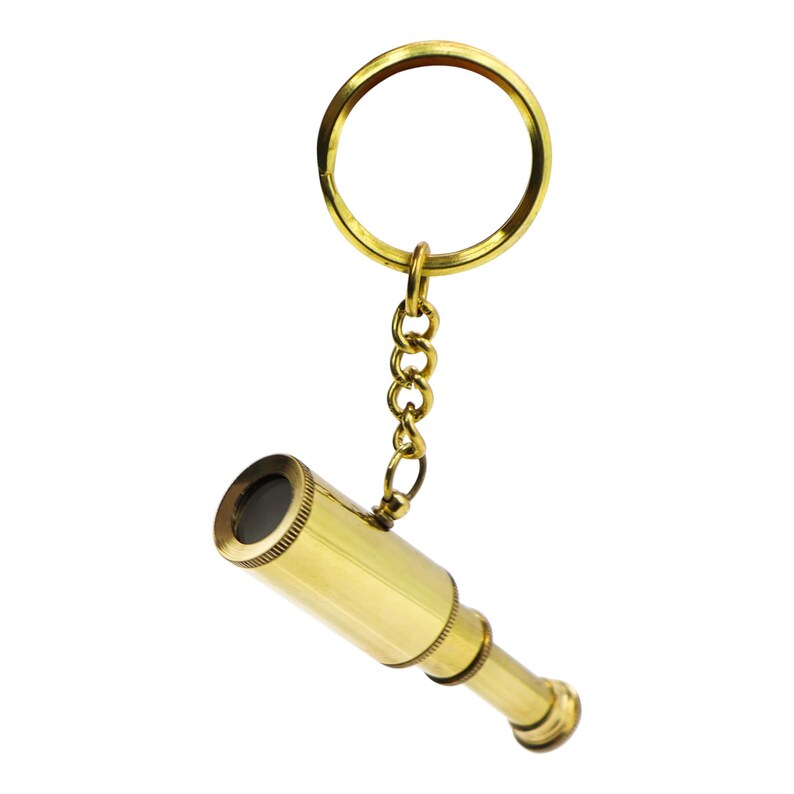 Vintage Brass Telescope and Anchor Keychain view 16