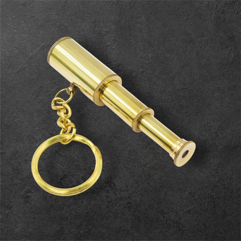 Vintage Brass Telescope and Anchor Keychain view 21