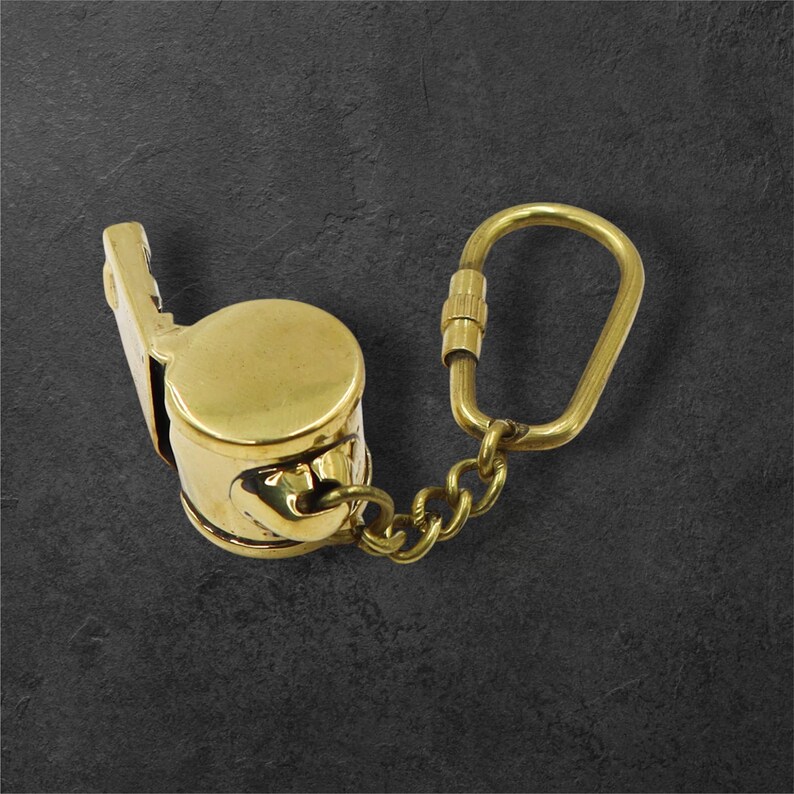 Brass Boatswain Whistle Keychain view 5