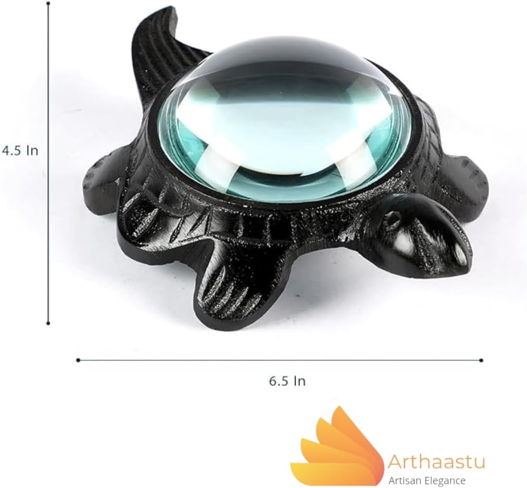 Decorative Turtle Brass Paperweight Magnifier 3" view 2