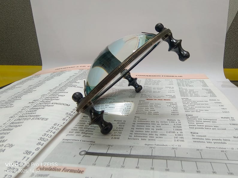 Personalised Brass Dome Magnifier 3.5" view 5