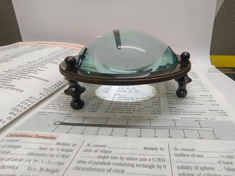 Personalised Brass Dome Magnifier 3.5" view 7
