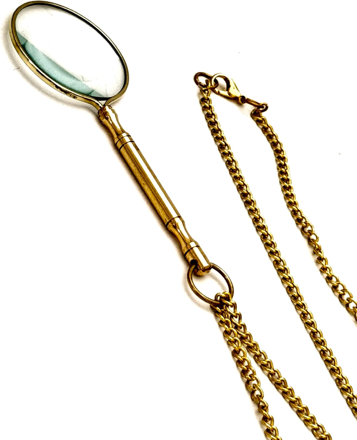 Brass Monocle Pendant Magnifier 1" with Steampunk Styling view 7