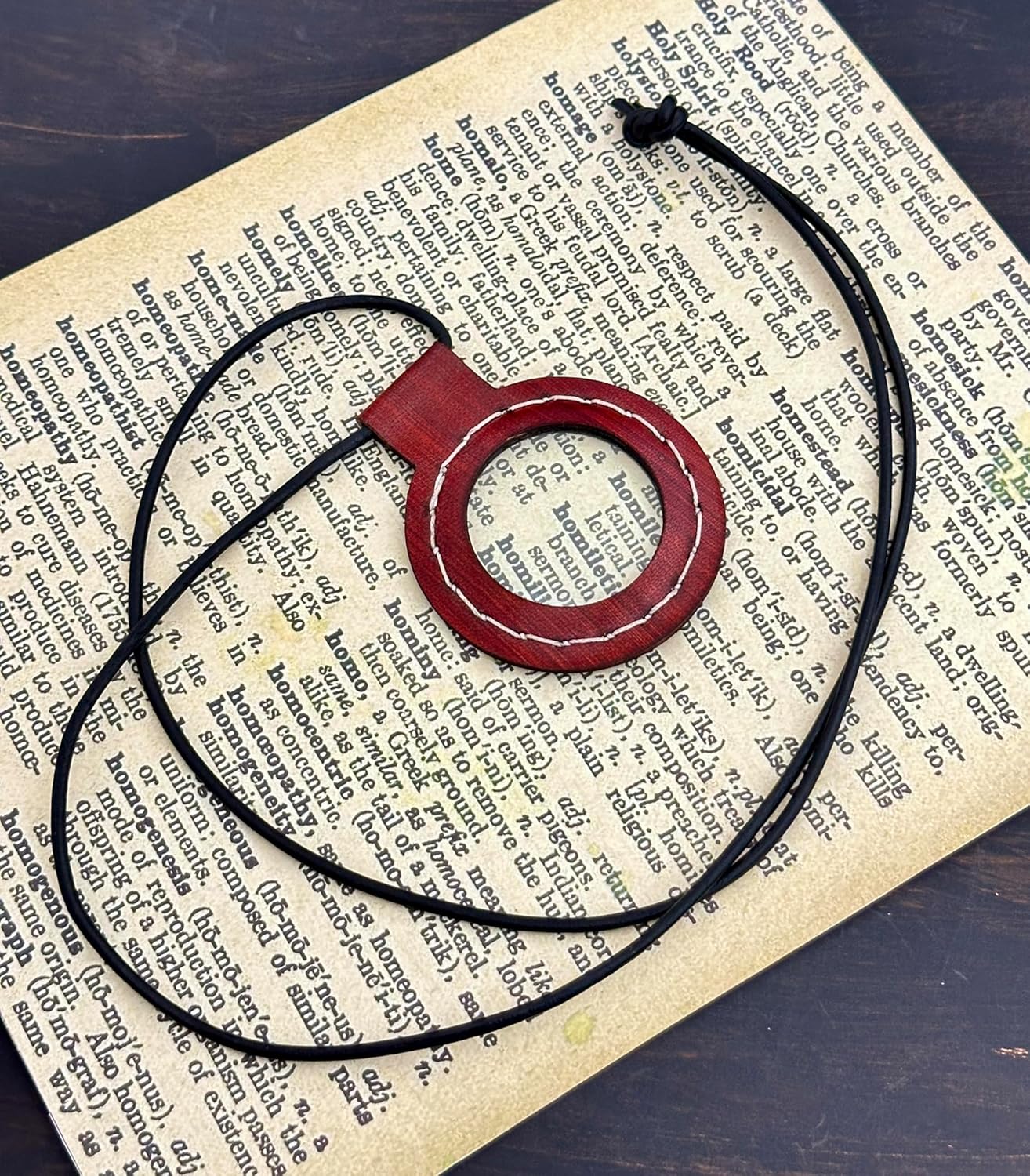 Slim Brass Pendant Magnifier 2" view 5