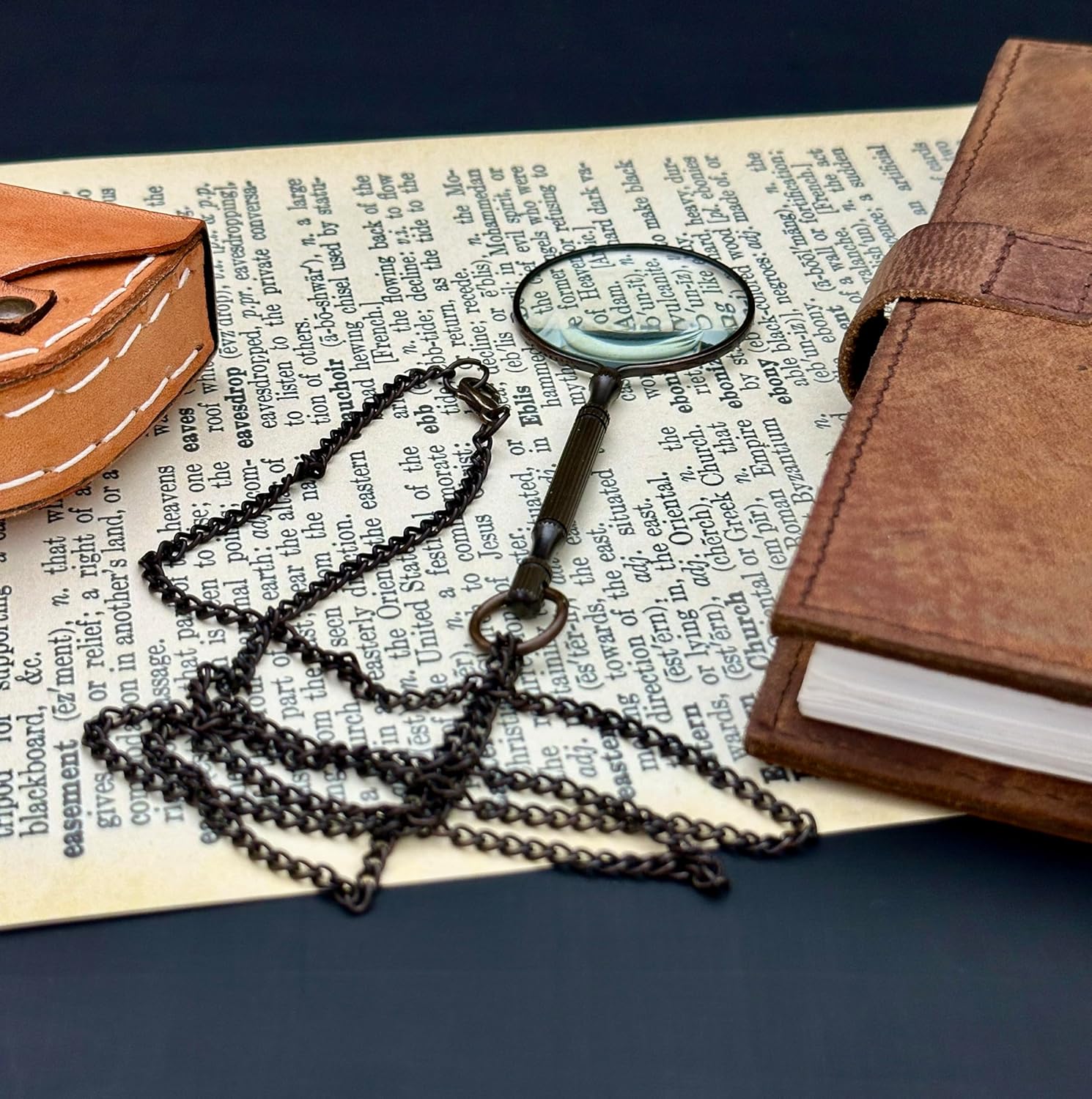 Brass Pocket Magnifier 2" with Steampunk Styling view 2