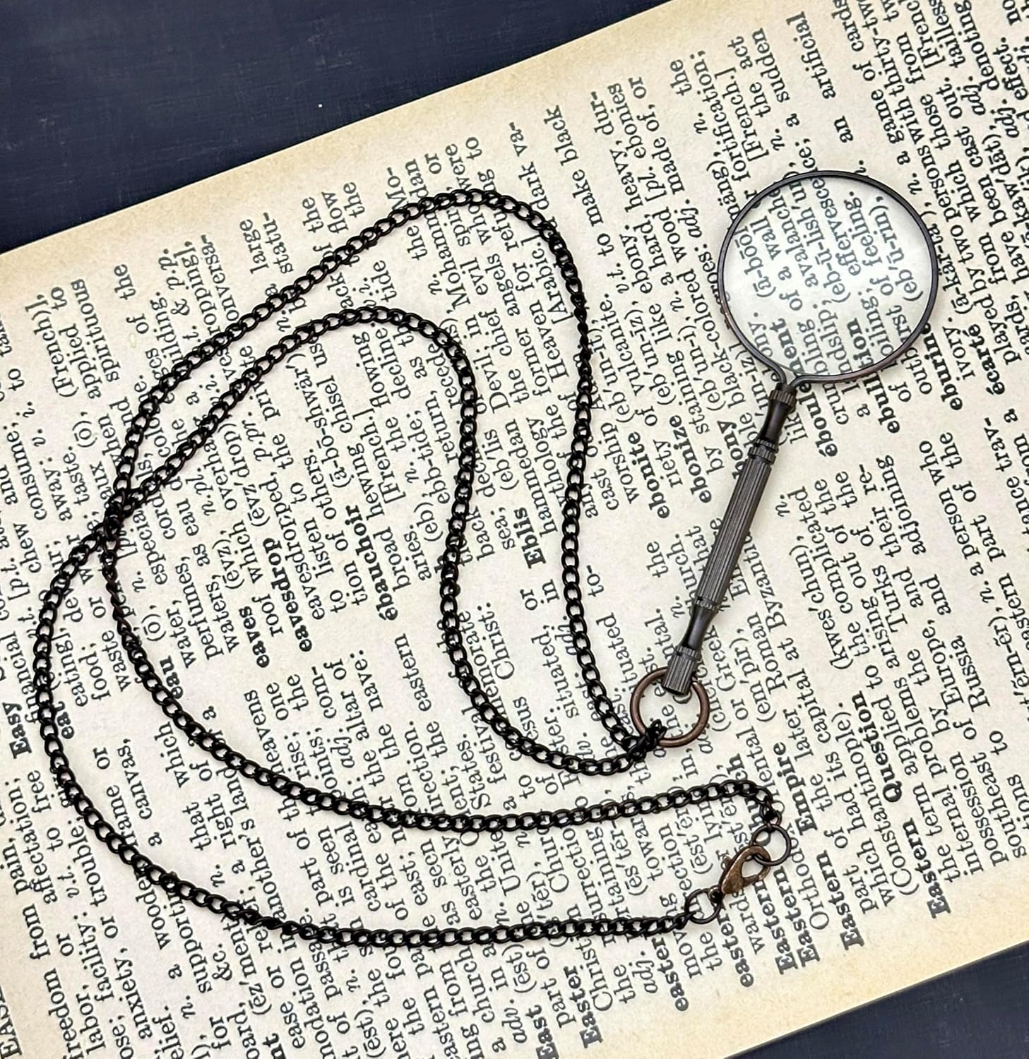 Brass Pocket Magnifier 2" with Steampunk Styling view 4
