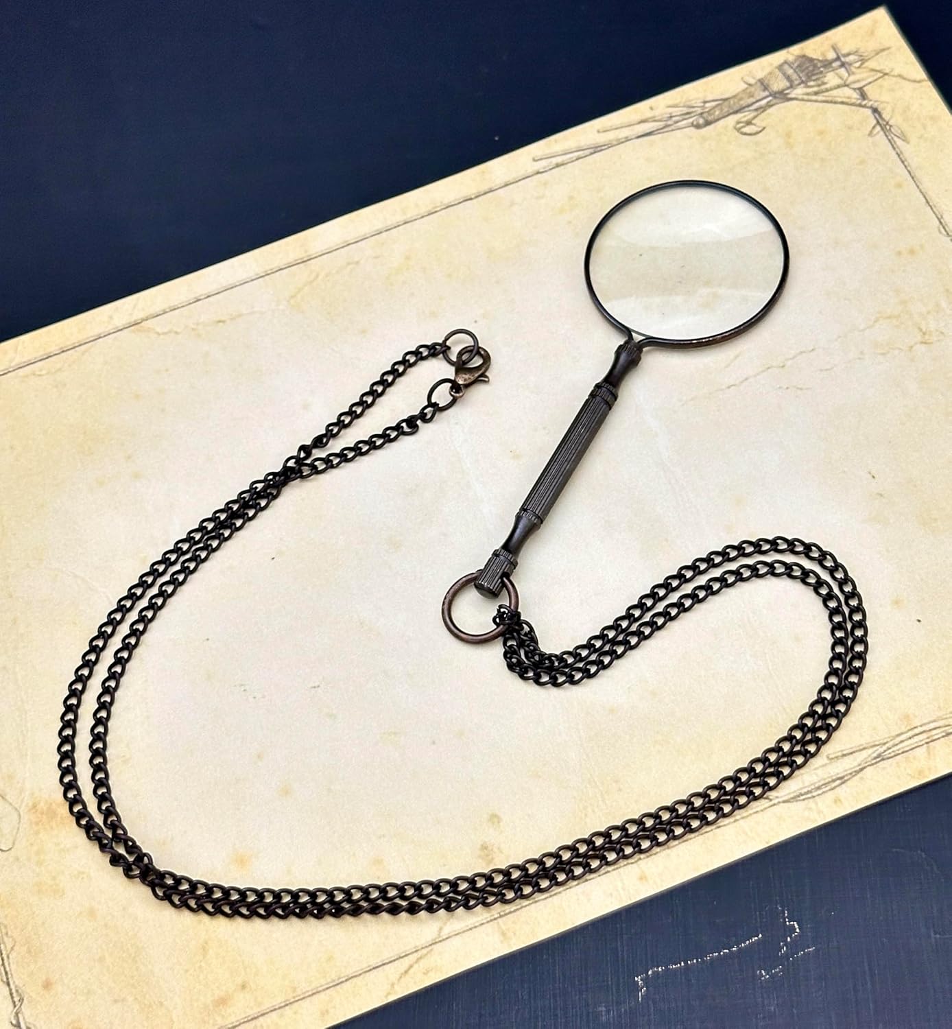 Brass Pocket Magnifier 2" with Steampunk Styling view 5