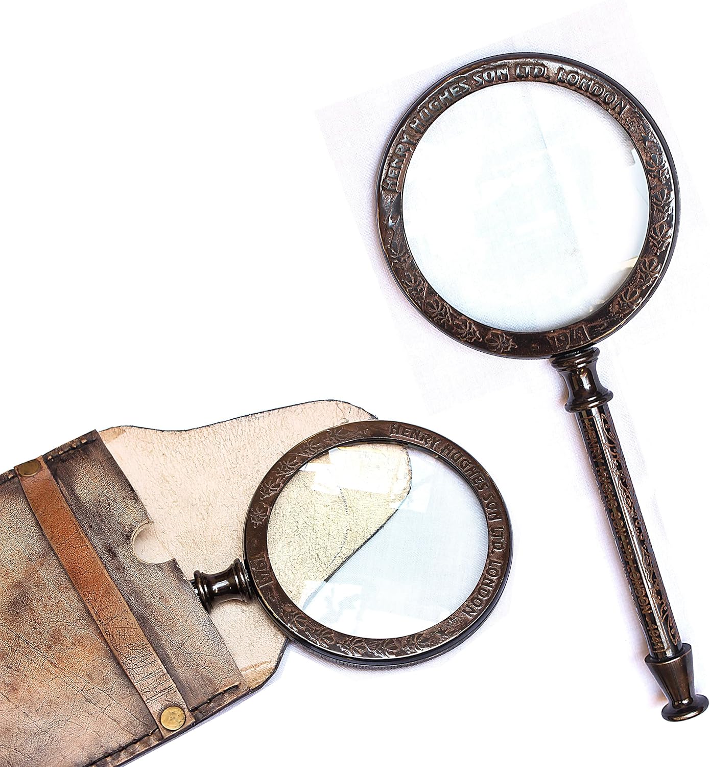 Solid Brass Handheld Magnifier 3" with Nautical Styling view 5