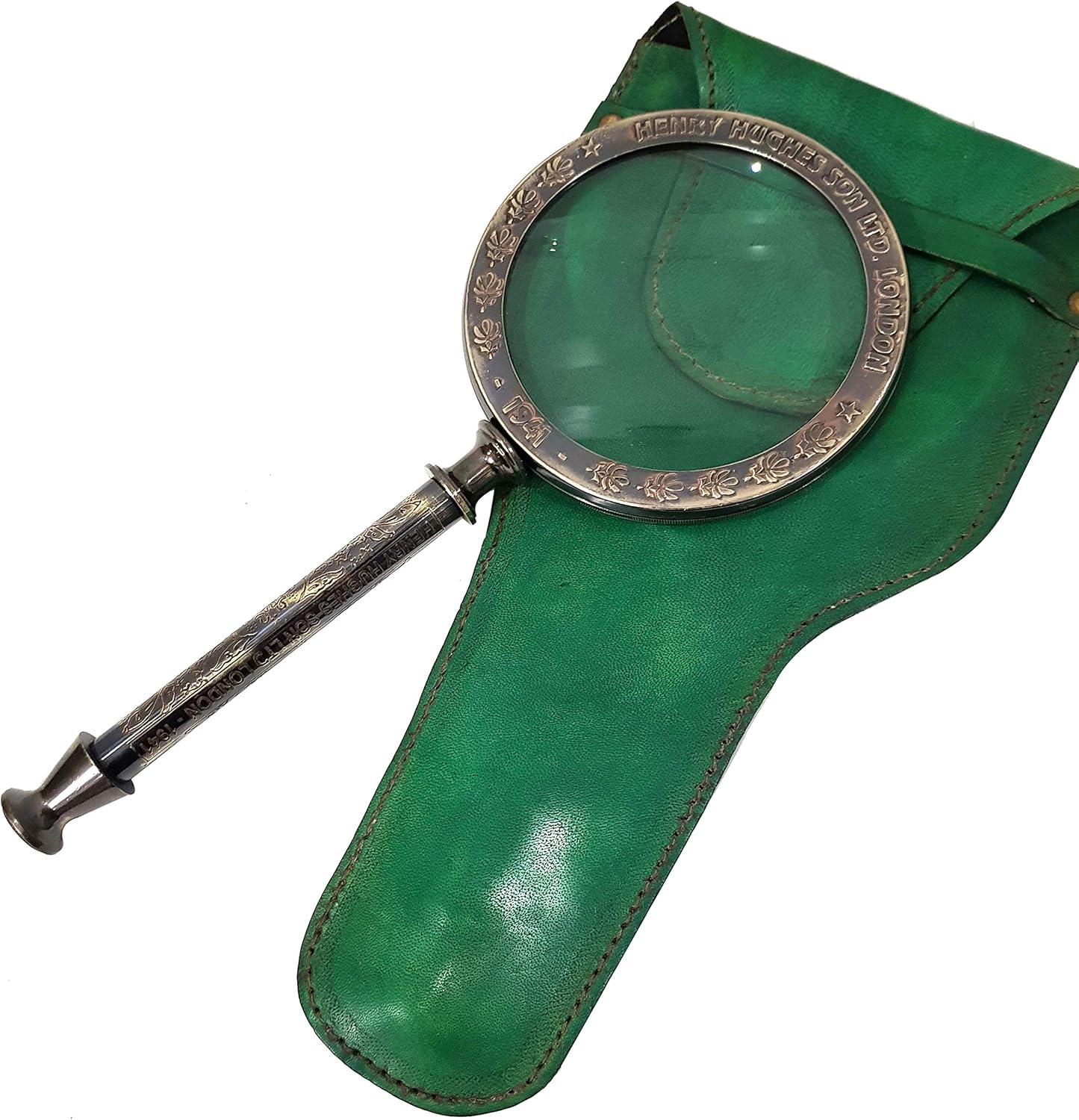 Solid Brass Handheld Magnifier 3" with Nautical Styling view 8