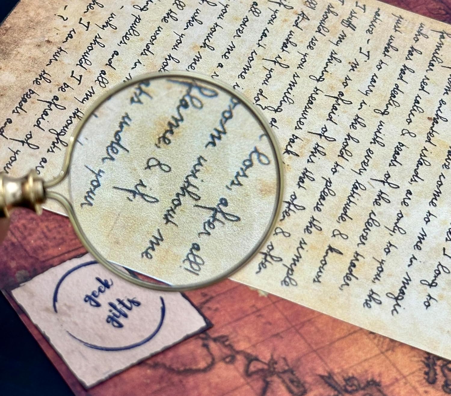 Polished Brass Pendant Magnifier 1.75" with 15" Chain view 3