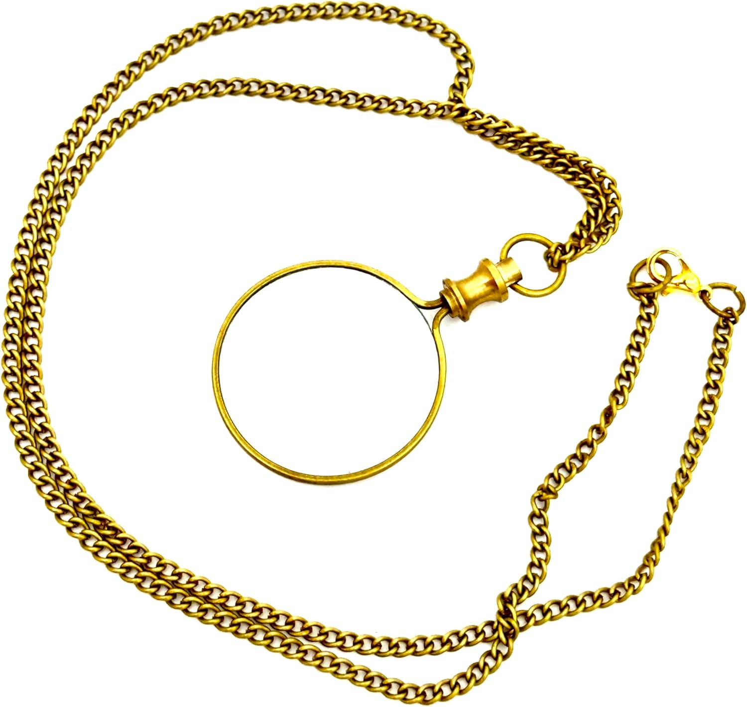 Polished Brass Pendant Magnifier 1.75" with 15" Chain view 11
