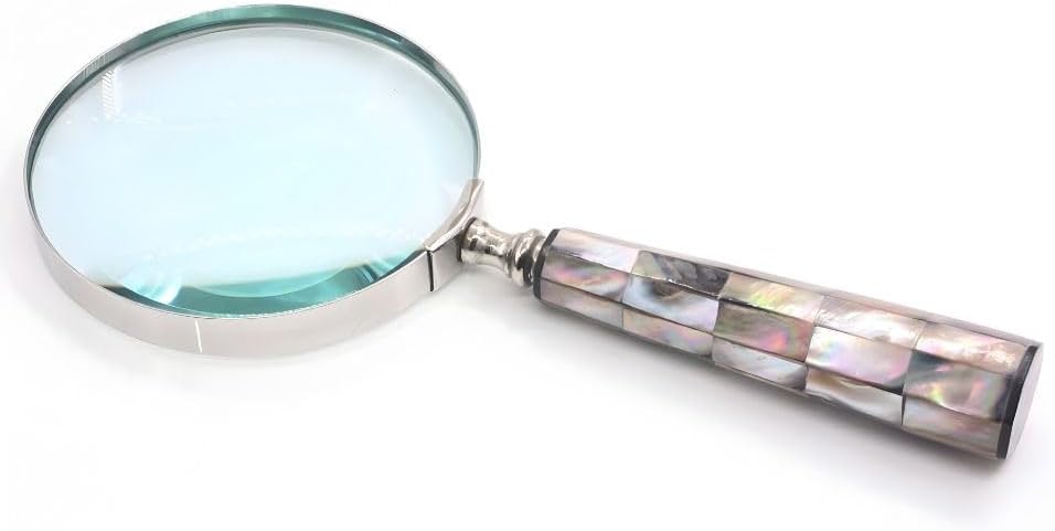 All-Brass Handheld Magnifier 3" with Steampunk Detailing view 10