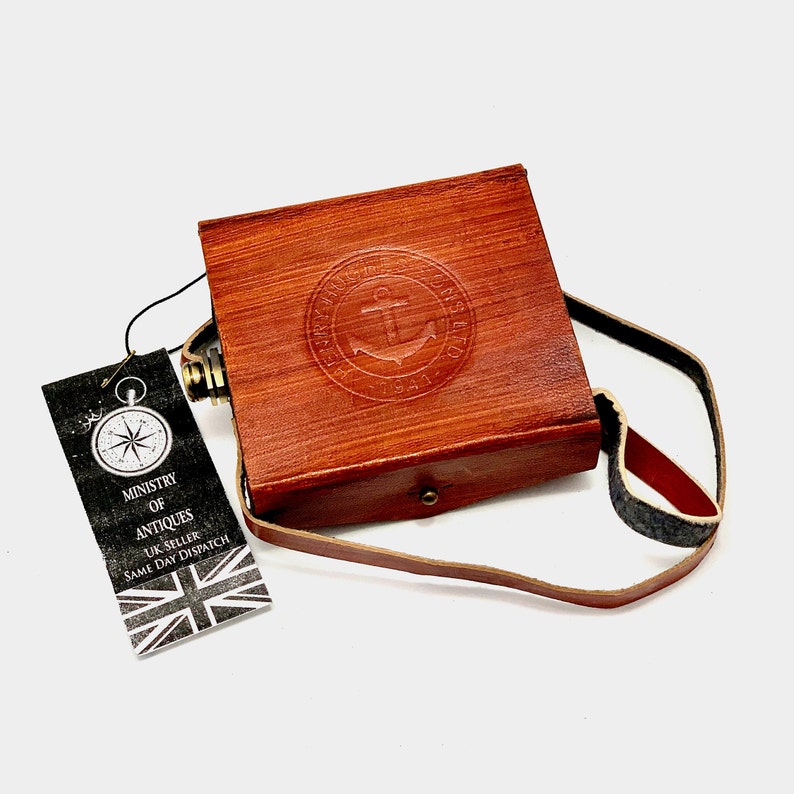 Foldable All-Brass Square Lens Magnifier 2.75" with Red Leather Sling Case view 7