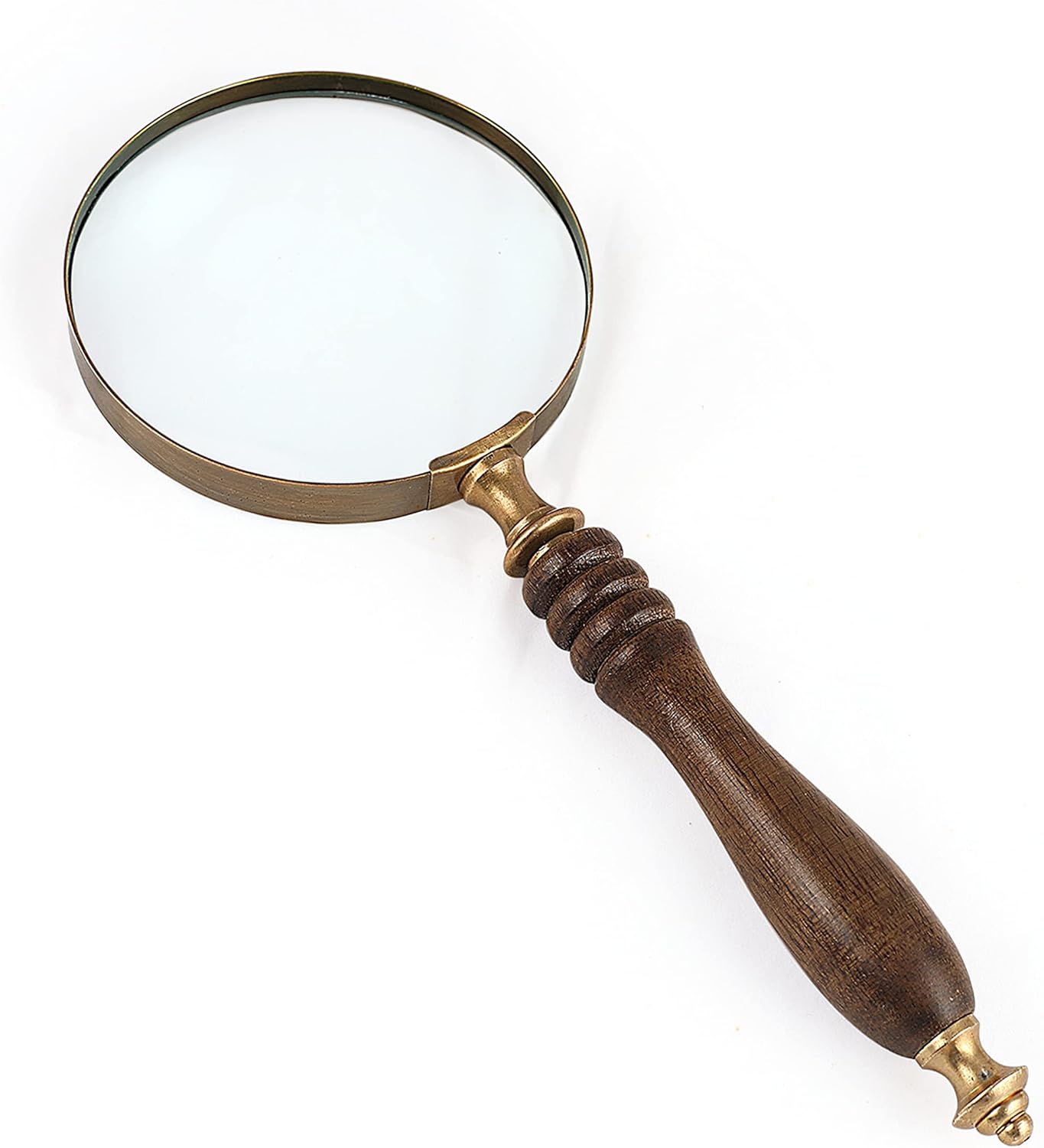 Brass Frame Handheld Magnifier 4" with Rosewood Handle view 7