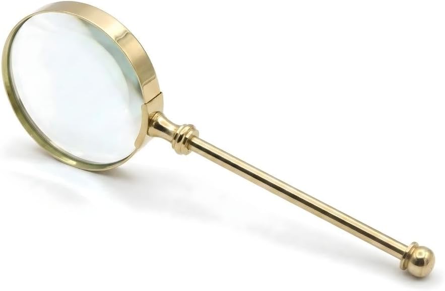All-Brass Handheld Magnifier 2.75" with Ergonomic Handle view 13