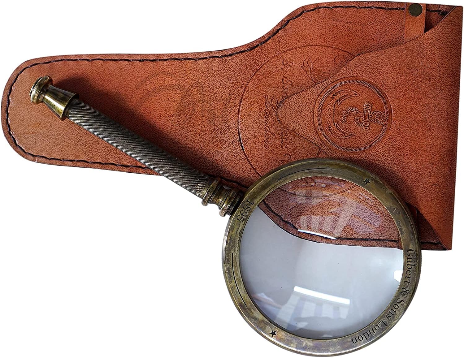 All-Brass Handheld Magnifier 3.2" with Bible Verse Engraving and Leather Case view 10