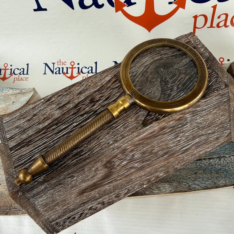 All-Brass Handheld Magnifier 2.25" with Henry Hughes Son Ltd London Inscription view 5