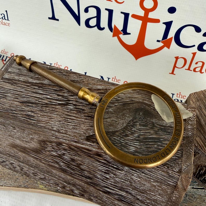 All-Brass Handheld Magnifier 2.25" with Henry Hughes Son Ltd London Inscription view 8
