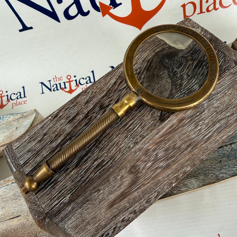 All-Brass Handheld Magnifier 2.25" with Henry Hughes Son Ltd London Inscription view 11