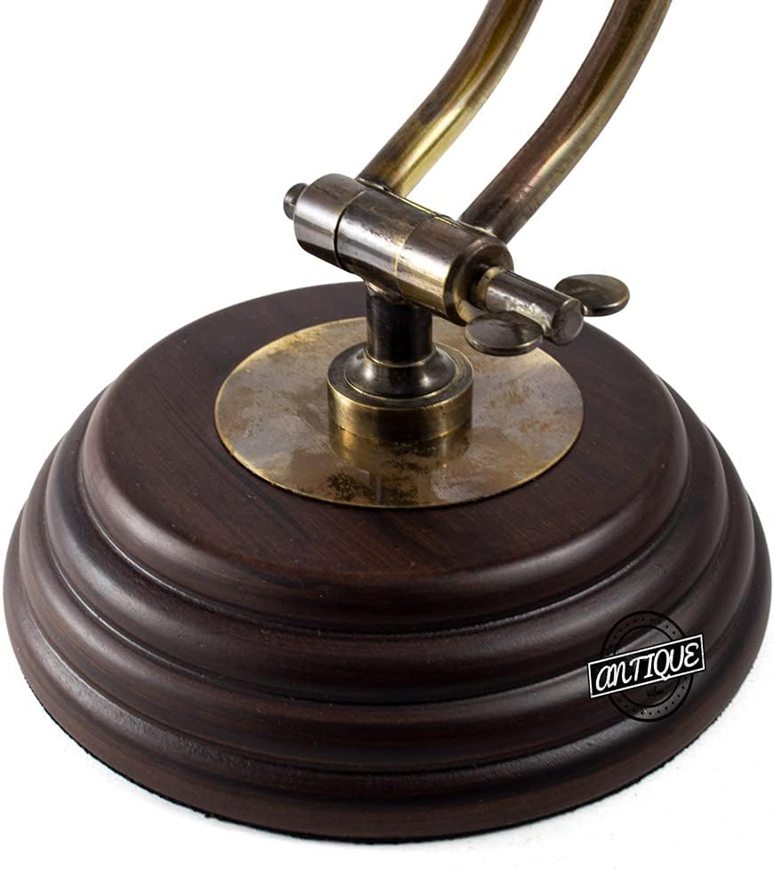 All-Brass Magnifier 4" on Adjustable Wooden Base — Henry Hughes and Sons Ltd London view 2