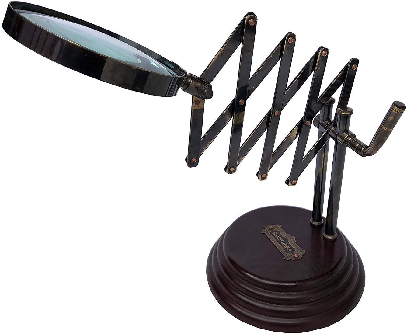 Channer Nautical Brass Magnifier 3.5" on MDF Stand view 4