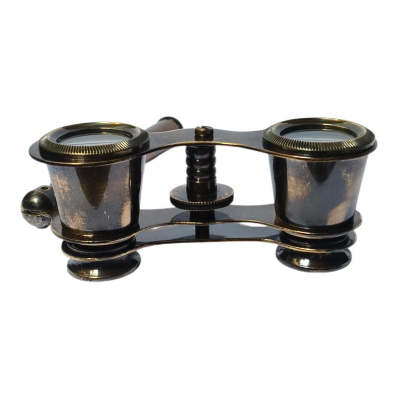 Antique Finish Brass Opera Glasses — Plain Brass view 2