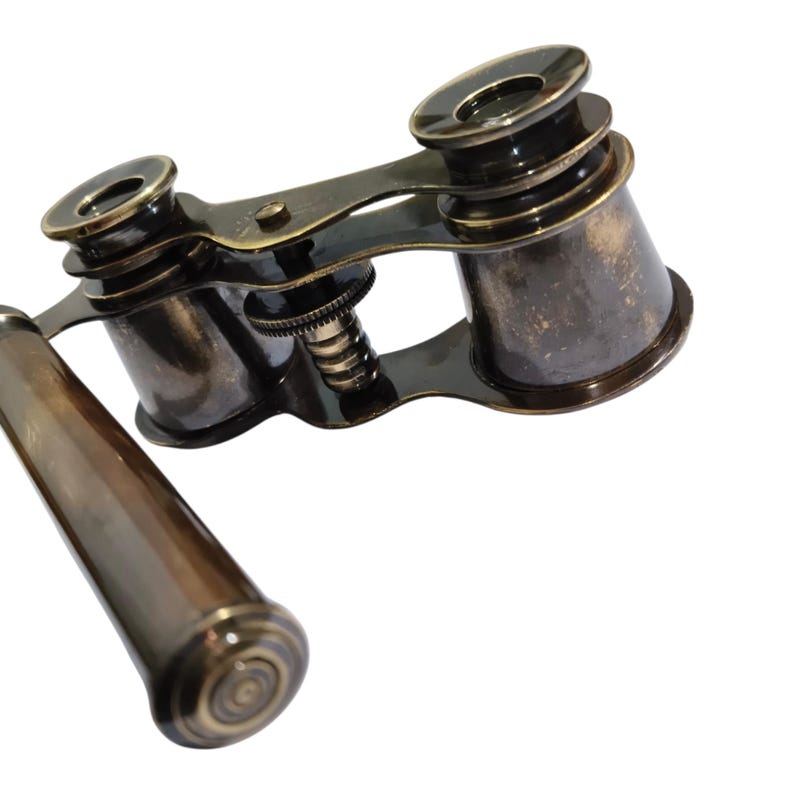 Antique Finish Brass Opera Glasses — Plain Brass view 11
