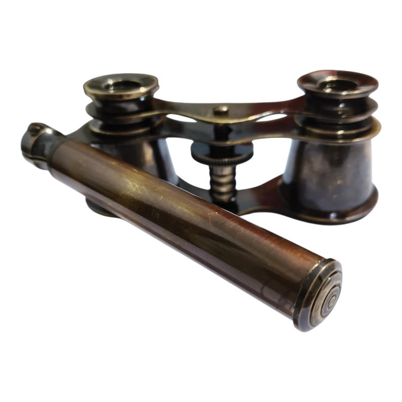 Antique Finish Brass Opera Glasses — Plain Brass view 12