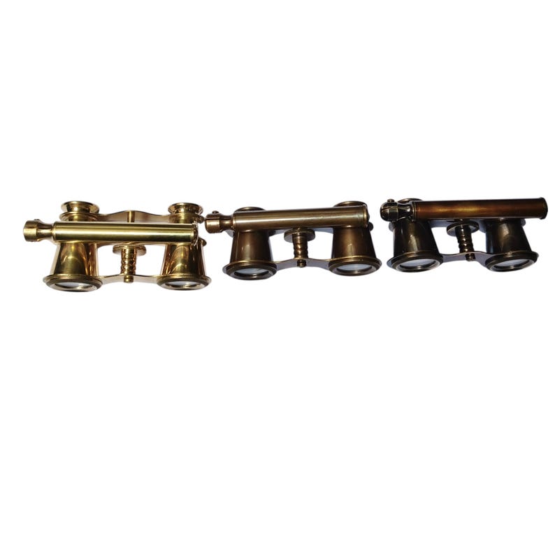 Antique Finish Brass Opera Glasses — Plain Brass view 13