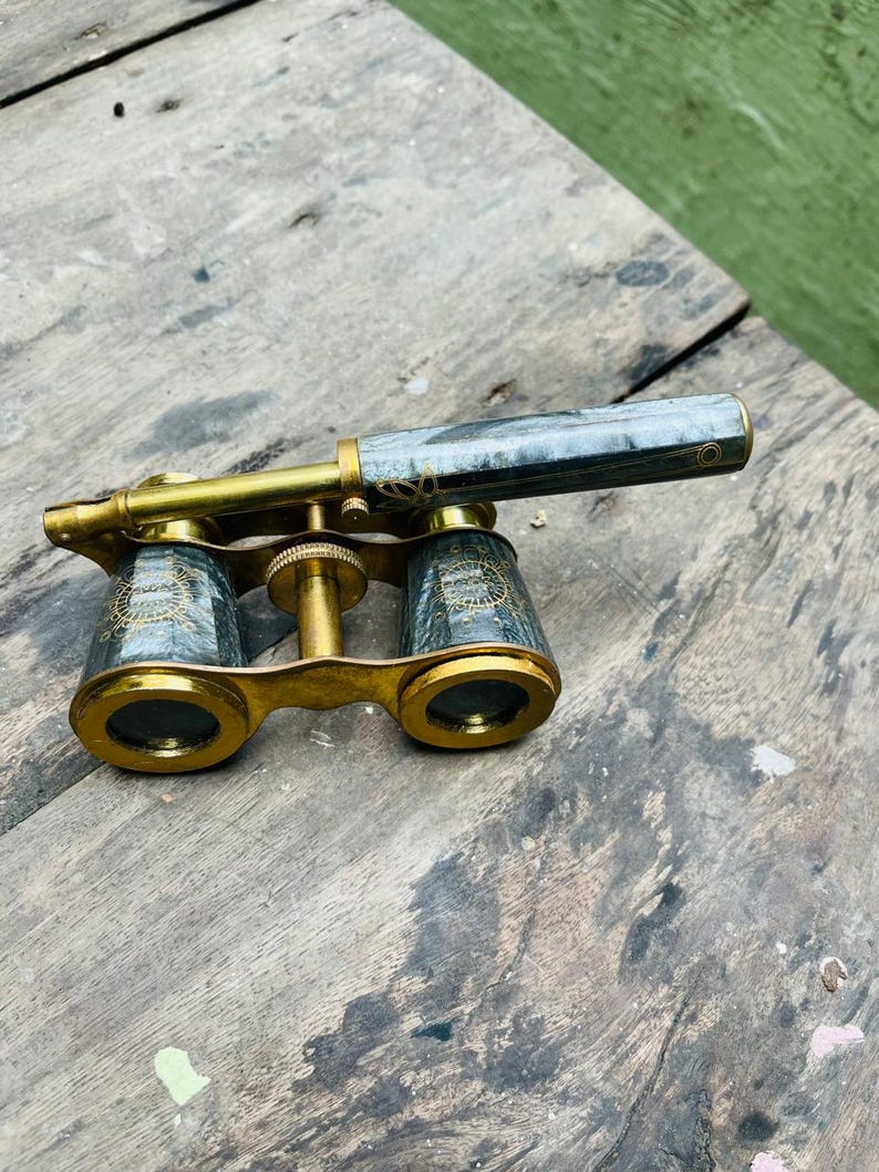 Brass Opera Glasses — Mother of Pearl Handle view 5