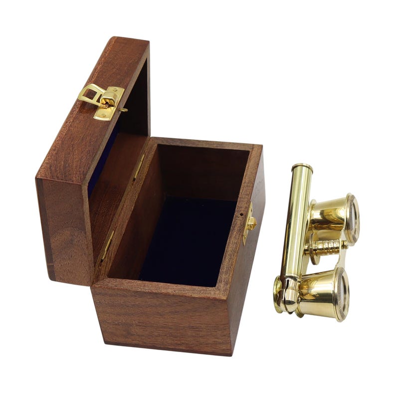 Polished Brass Opera Glasses with Rosewood Box view 13