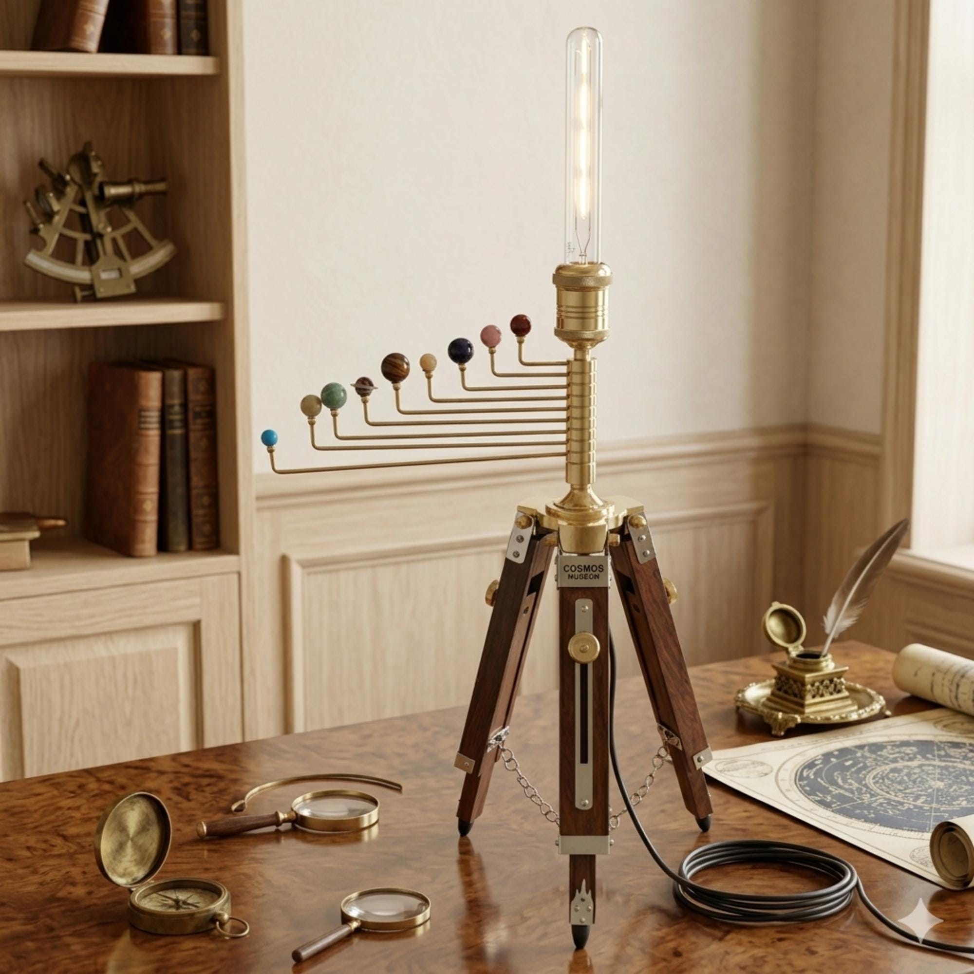 Planetarium Solar System on Rosewood Tripod Stand – Luxury Cosmos Gift view 6
