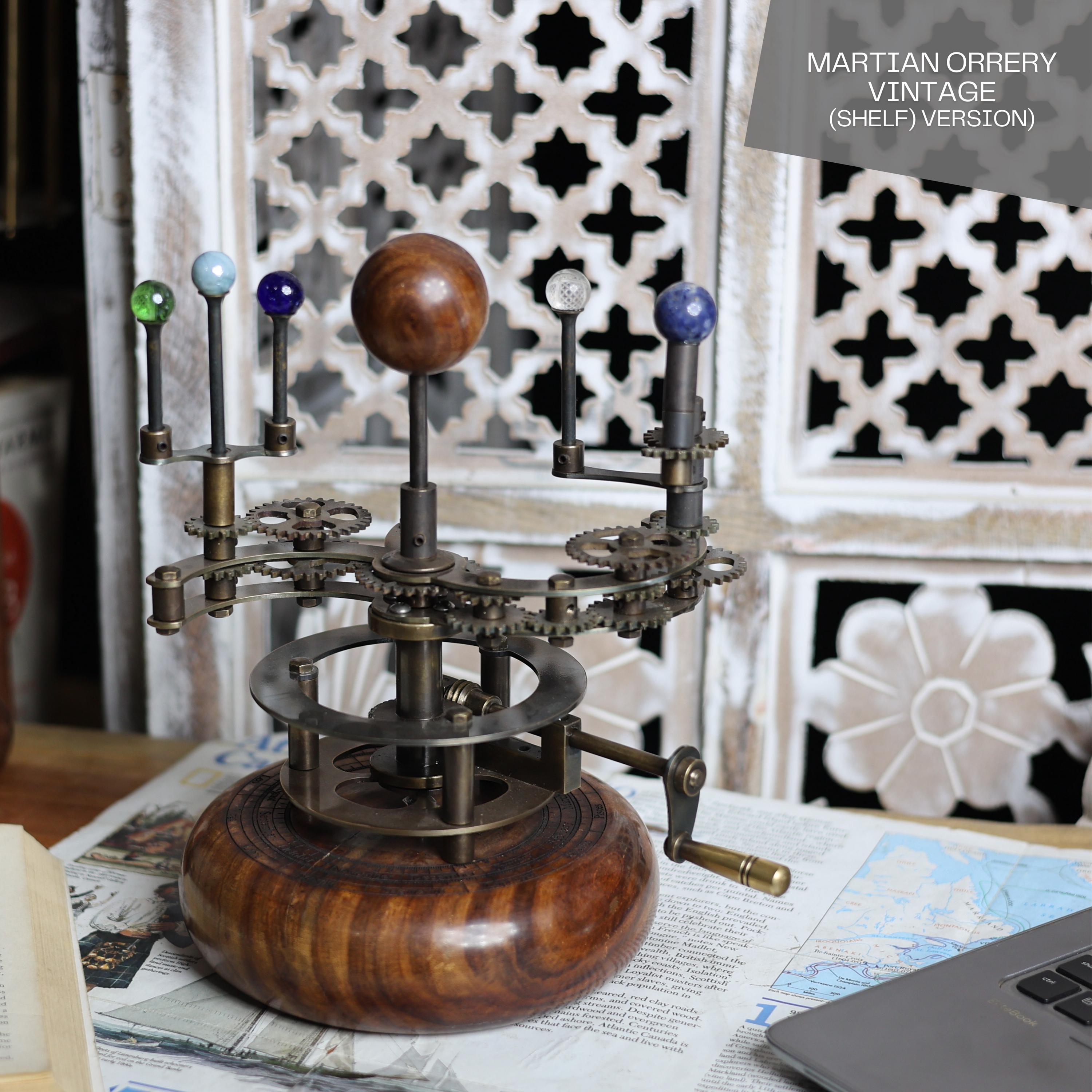 Vintage-Style Brass Solar System Orrery, Shelf view 4