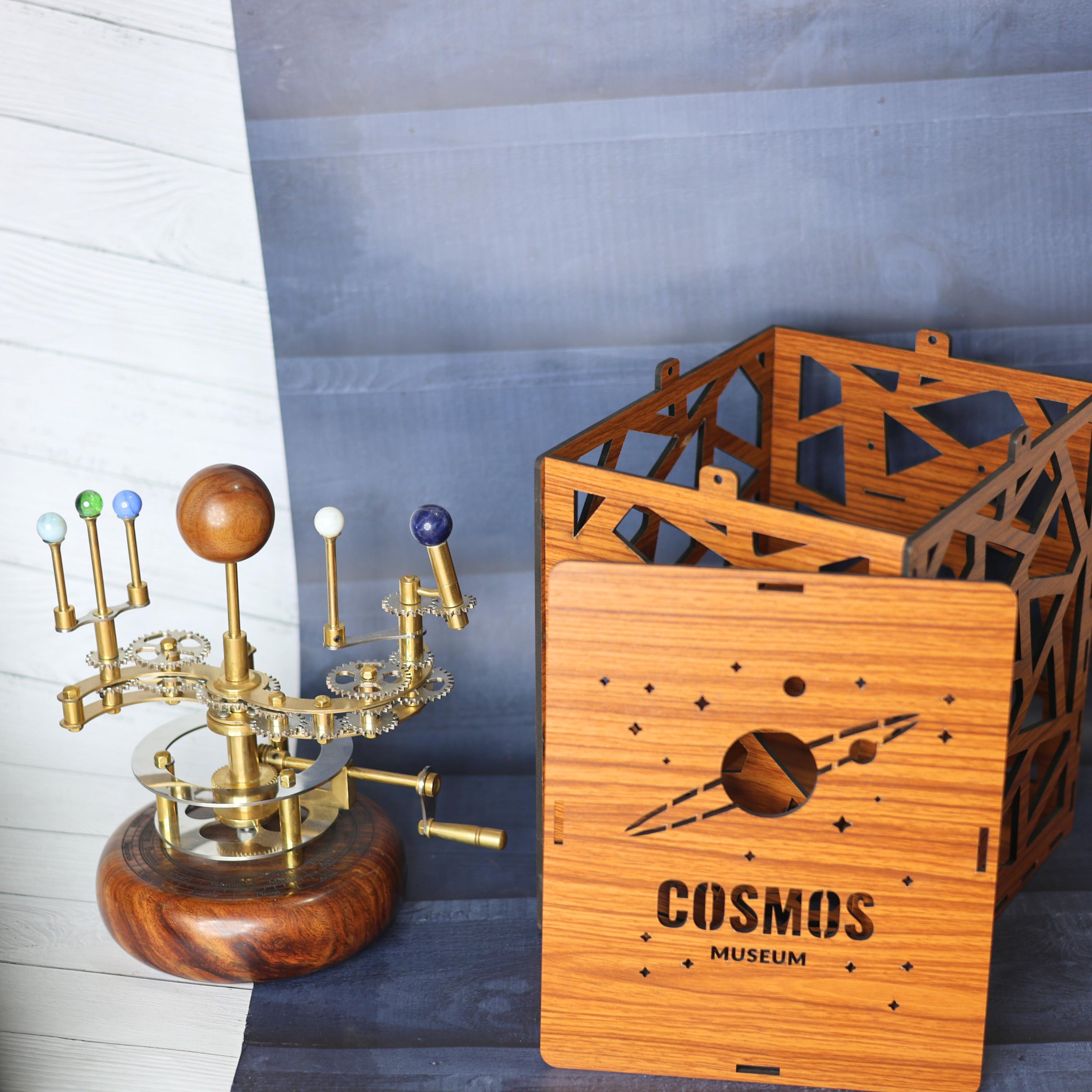 Antique-Finish Brass Solar System Orrery, Shelf view 4