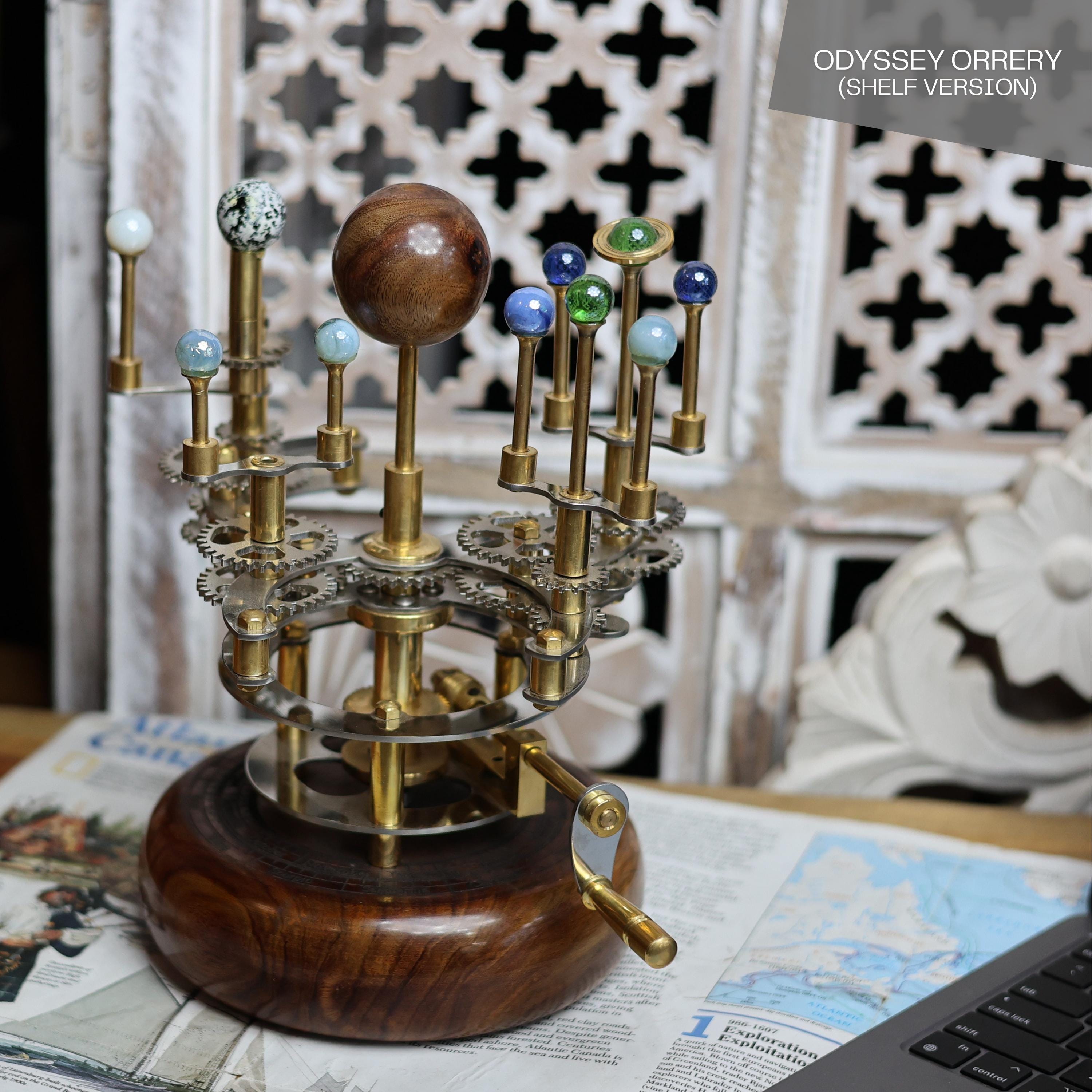 Brass Solar System Orrery, Shelf Display view 3