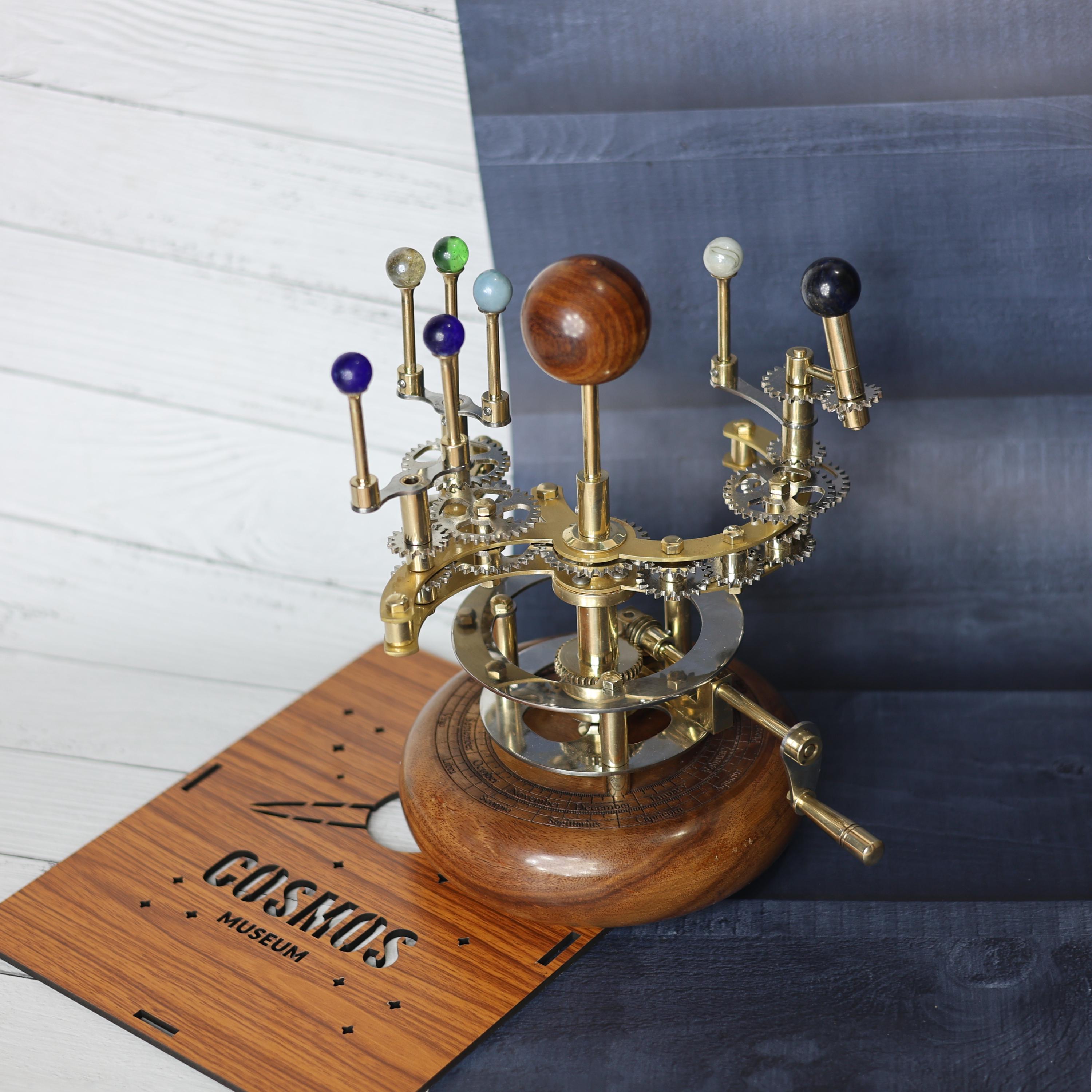 Brass Solar System Orrery, Shelf Display view 3
