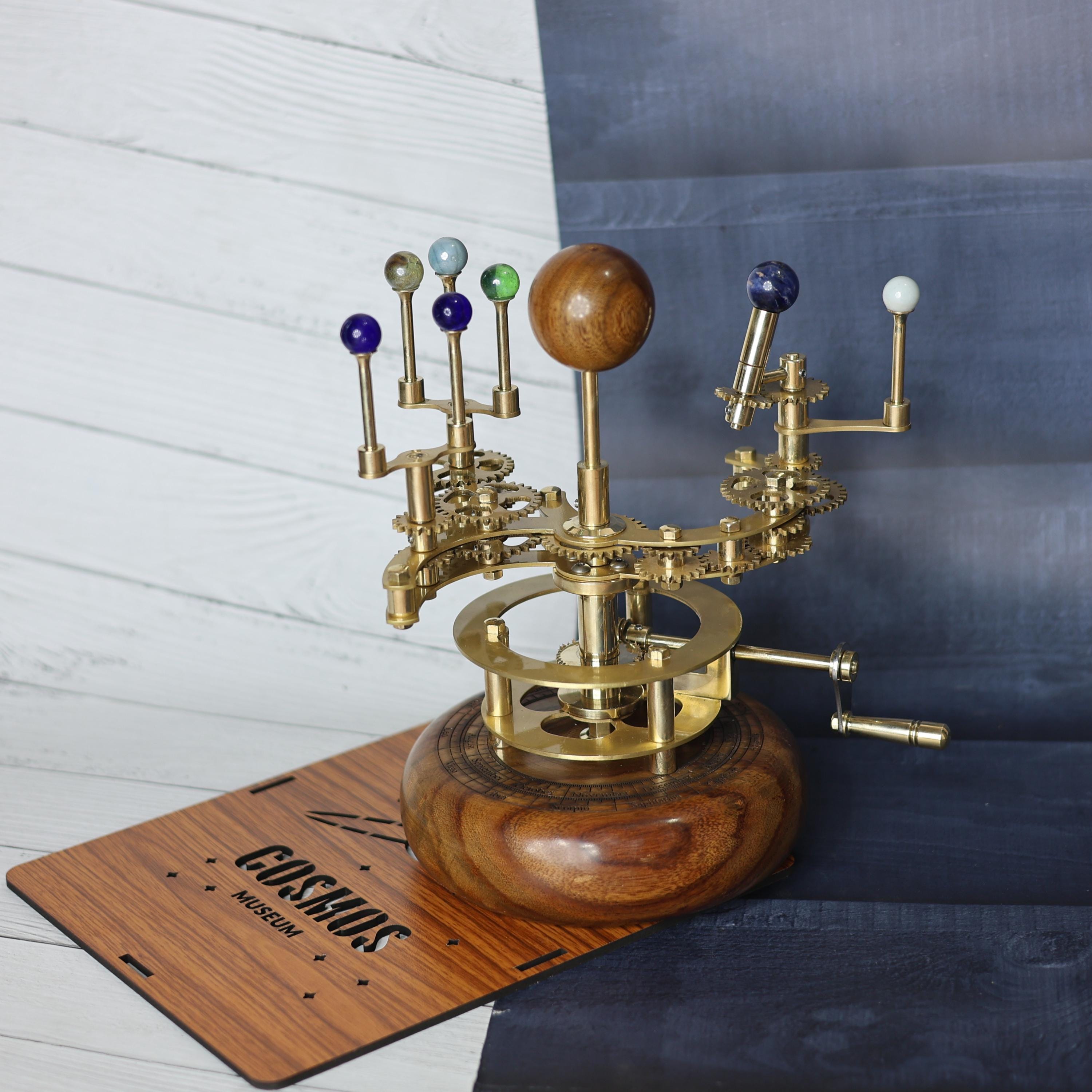 Brass Solar System Orrery, Shelf Display view 4